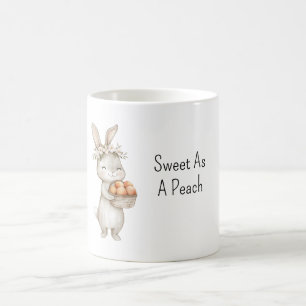Sweet as a Peach Bunny Coffee Mug