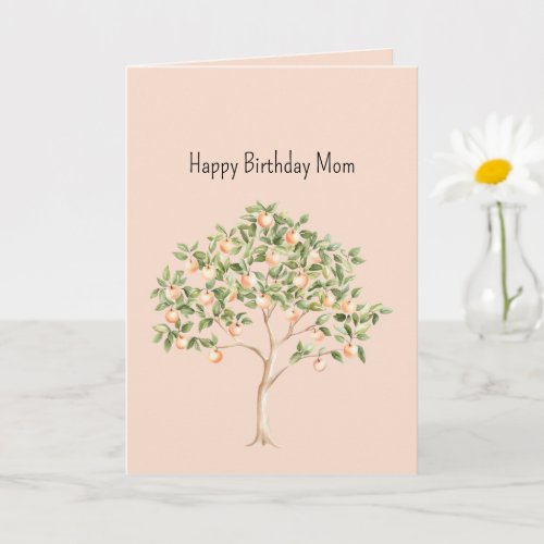 Sweet as a Peach Butterfly Birthday Mom Card