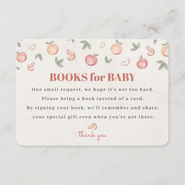 sweet as a peach diaper raffle invitation insert (Front)