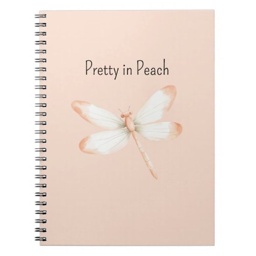 Sweet as a Peach Dragonfly Notebook