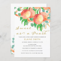 Sweet as a Peach Gender Neutral Baby Shower Invitation