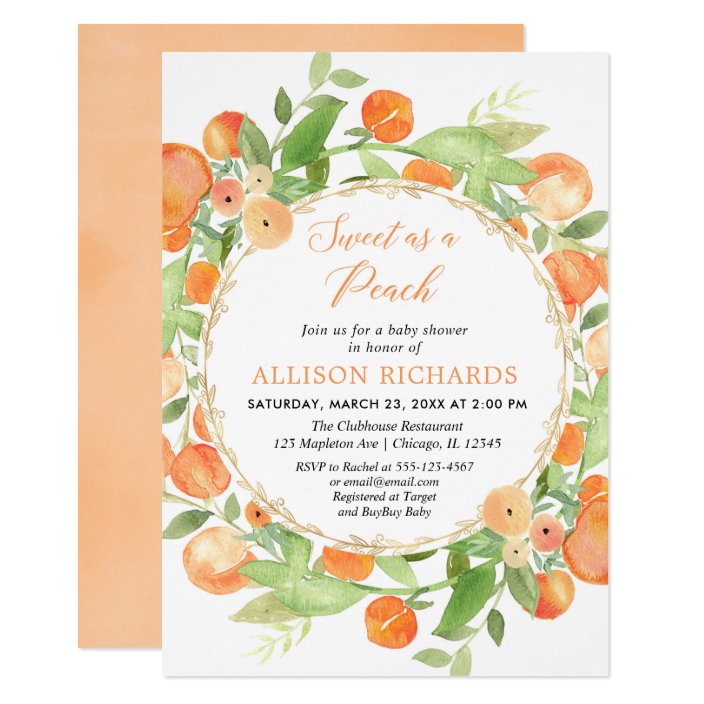 peach baby shower invitations