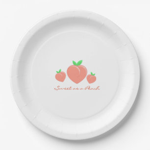 Sweet as a Peach Girly Birthday  Paper Plates