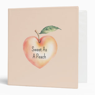 Sweet As A Peach Heart 3 Ring Binder