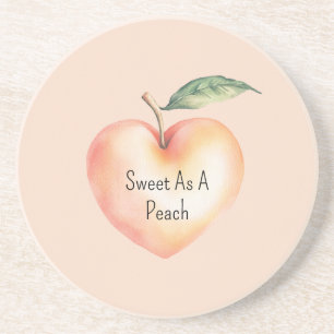 Sweet as a Peach Heart Coaster