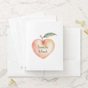 Sweet As A Peach Heart Pocket Folder