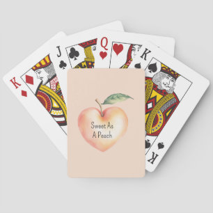Sweet As A Peach Heart Poker Cards