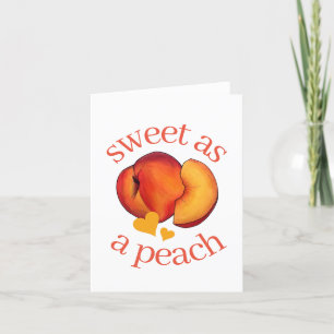 Sweet as a Peach Peaches 16 Sixteenth Birthday Letterpress Thank You Card