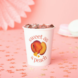 Sweet as a Peach Peaches 16 Sixteenth Birthday Paper Cups