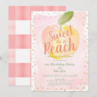 Sweet as a Peach Pink Girl 1st Birthday