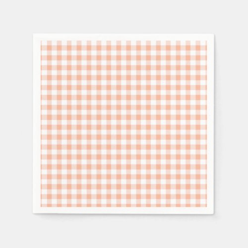 Sweet as a Peach plaid Birthday Napkins