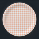 Sweet as a Peach plaid Birthday Paper Plates<br><div class="desc">Sweet as a Peach! Birthday party plates with peach colored plaid.</div>