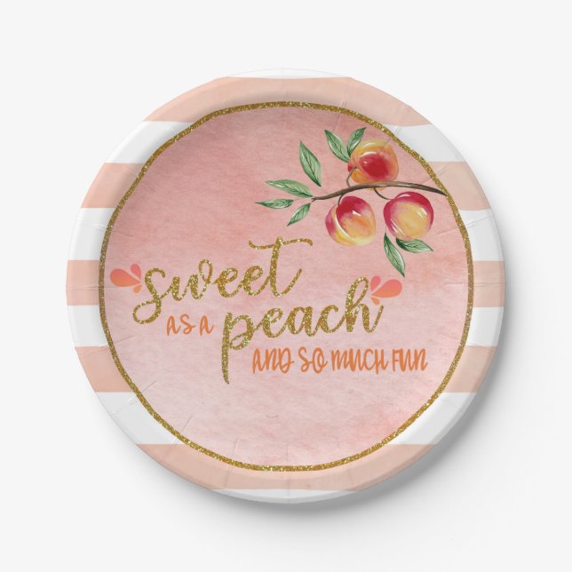 Sweet as a Peach Plate - Stripes (P) (Front)