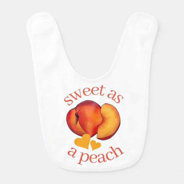 Sweet as a Peach Ripe Georgia Peaches Fruit Baby Bib (Front)