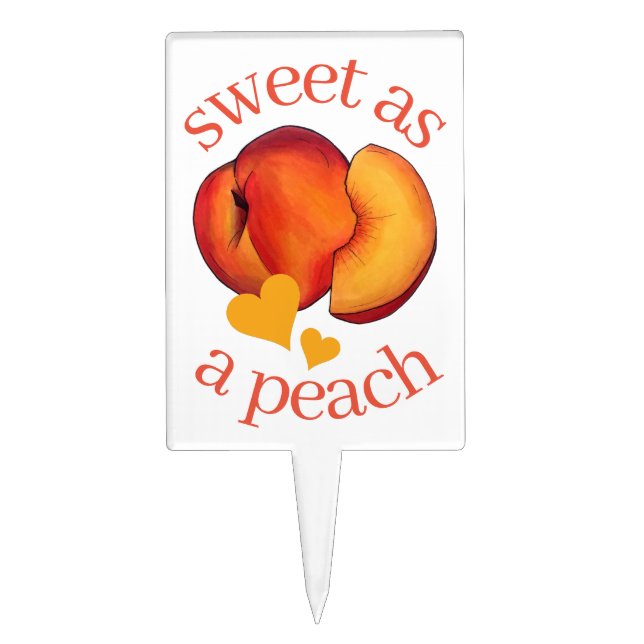 Sweet as a Peach Ripe Georgia Peaches Fruit Cake Topper (Front)