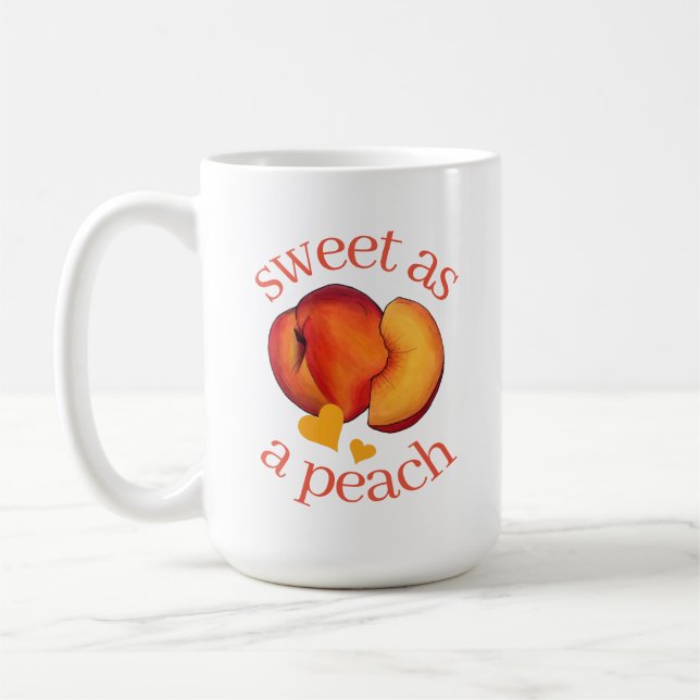 Sweet as a Peach Ripe Georgia Peaches Fruit Coffee Mug (Left)