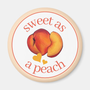 Sweet as a Peach Ripe Georgia Peaches Fruit Magnet