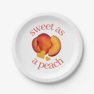 Sweet as a Peach Ripe Georgia Peaches Fruit Paper Plates