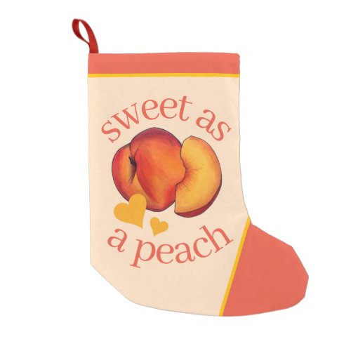 Sweet as a Peach Ripe Georgia Peaches Fruit Small Christmas Stocking
