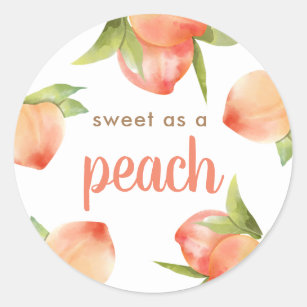 Sweet As A Peach Theme Decorations Classic Round Sticker