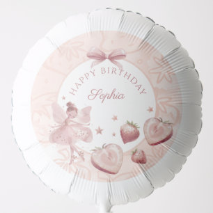 Sweet As A Strawberry Fairy Girl Birthday Welcome Balloon