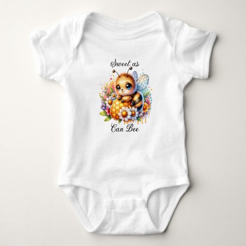 Sweet as Can Be  Honey bee and Flowers Baby Bodysuit