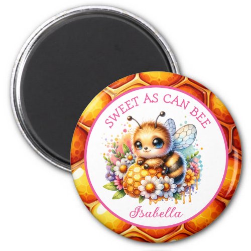 Sweet as Can Be  Honey bee and Flowers Magnet