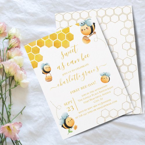 Sweet As Can Bee Any Age Birthday Invitation