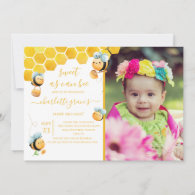 Sweet As Can Bee Any Age Photo Birthday  Invitatio Invitation
