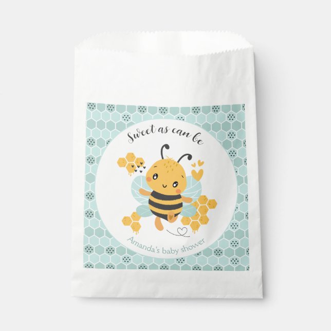 Sweet as Can Bee Baby Boy Baby Shower Favor Bag (Front)