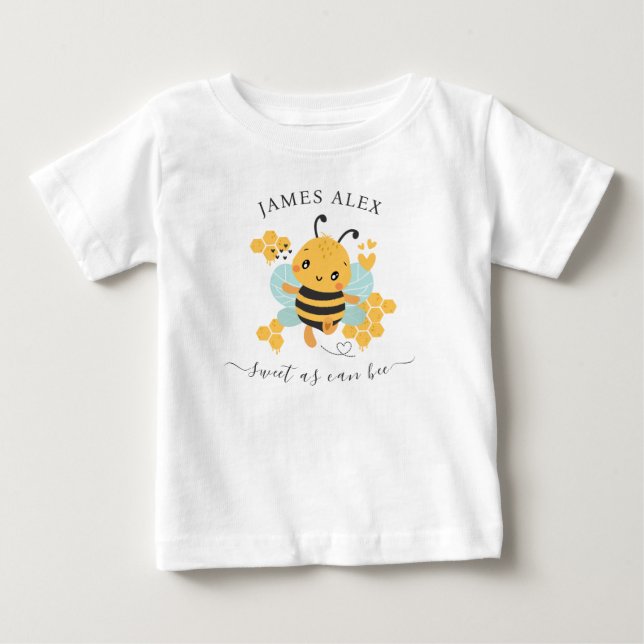Sweet as can bee Baby Boy Name T-Shirt (Front)