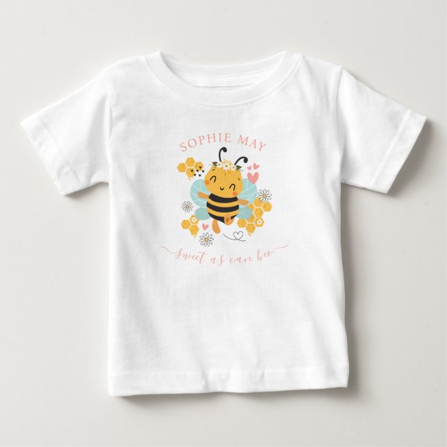 Sweet as can bee Baby Girl Name T-Shirt (Front)