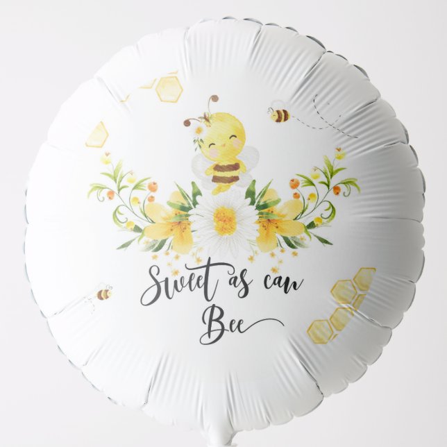 Sweet as can bee baby shower balloon (Front)