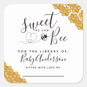 Sweet as can Bee Baby Shower Bookplate 