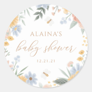 Sweet as can Bee Baby Shower Classic Round Sticker