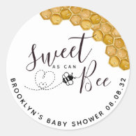 Sweet as Can Bee Baby Shower Classic Round Sticker