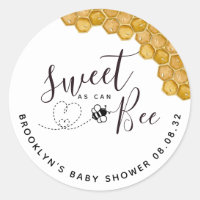 Sweet as Can Bee Baby Shower Classic Round Sticker