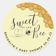 Sweet as Can Bee Baby Shower Classic Round Sticker