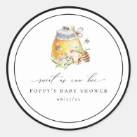 Sweet As Can Bee Baby Shower Classic Round Sticker