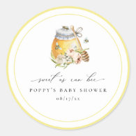 Sweet As Can Bee Baby Shower Classic Round Sticker