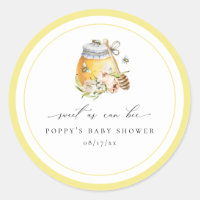 Sweet As Can Bee Baby Shower Classic Round Sticker