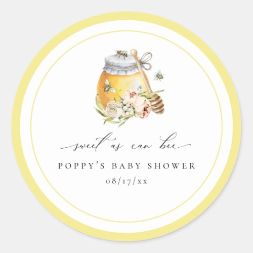 Sweet As Can Bee Baby Shower Classic Round Sticker