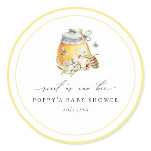 Sweet As Can Bee Baby Shower Classic Round Sticker