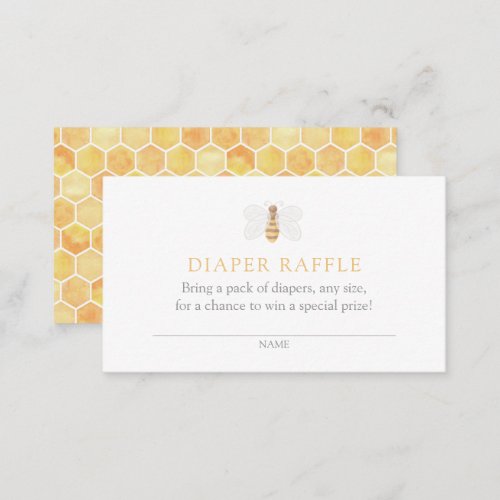Sweet as Can Bee Baby Shower Diaper Raffle Ticket Enclosure Card