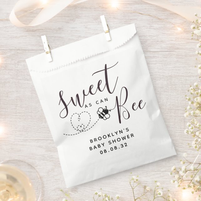Sweet as Can Bee Baby Shower  Favor Bag (Clipped)