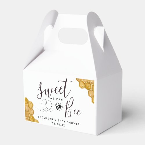 Sweet as Can Bee Baby Shower   Favor Boxes