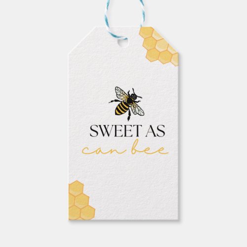 Sweet as can bee baby shower favor tag