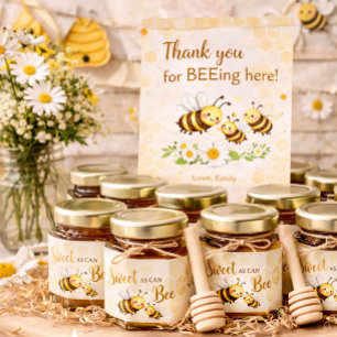 Sweet as can Bee Baby Shower Honey Jar Favors