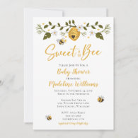 Sweet As Can Bee Baby Shower Invitation