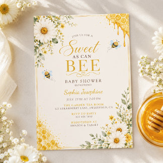 Sweet as Can Bee Baby Shower Invitation